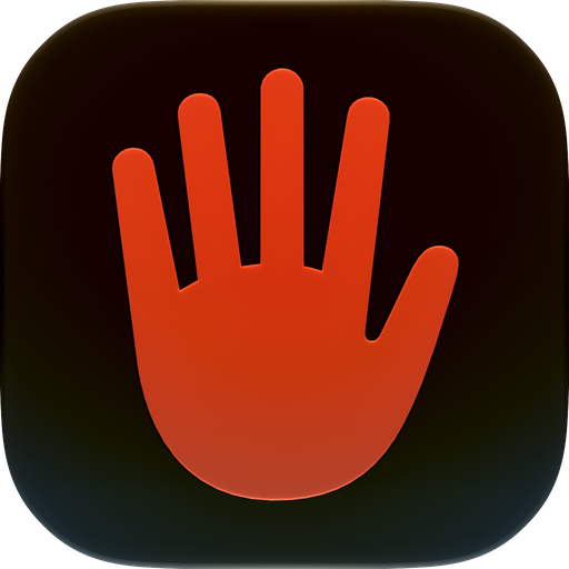 The Hot Fingers app icon: a red glowing hand on a near-black tile